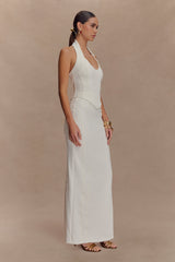 Alma High Waist Maxi Skirt - White