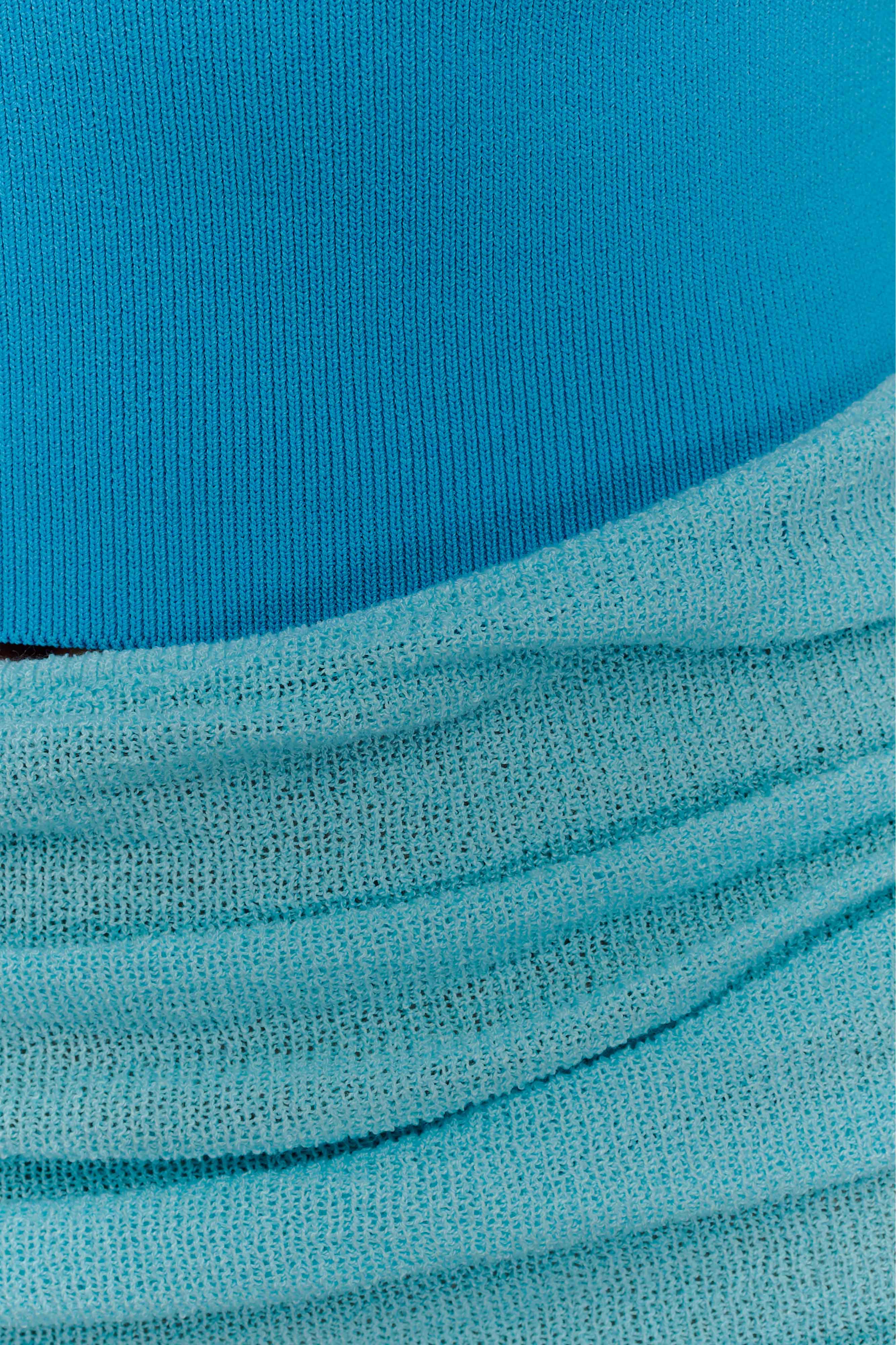 Jasiel Strapless Knit Maxi Dress - Cyan Blue