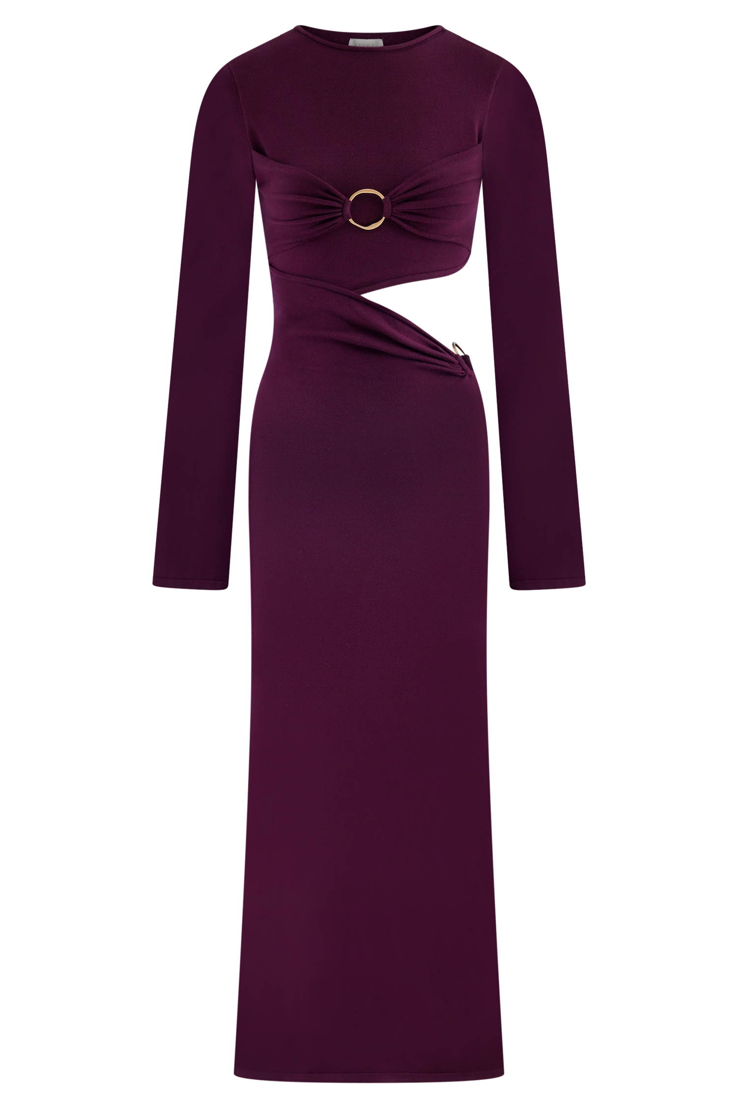 Azariah Long Sleeve Knit Midi Dress - Plum
