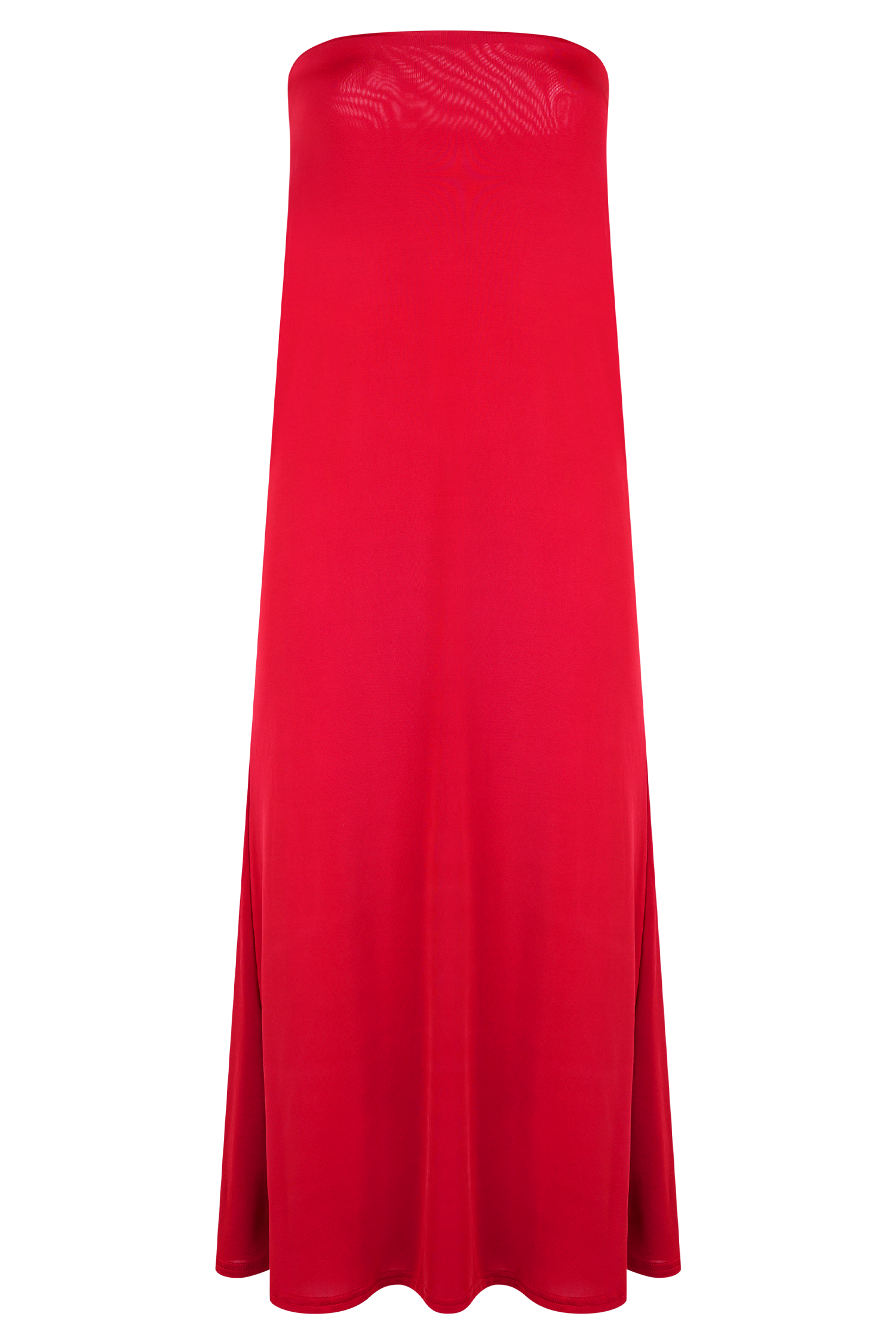 Bruna Slinky Fishtail Maxi Skirt - Red