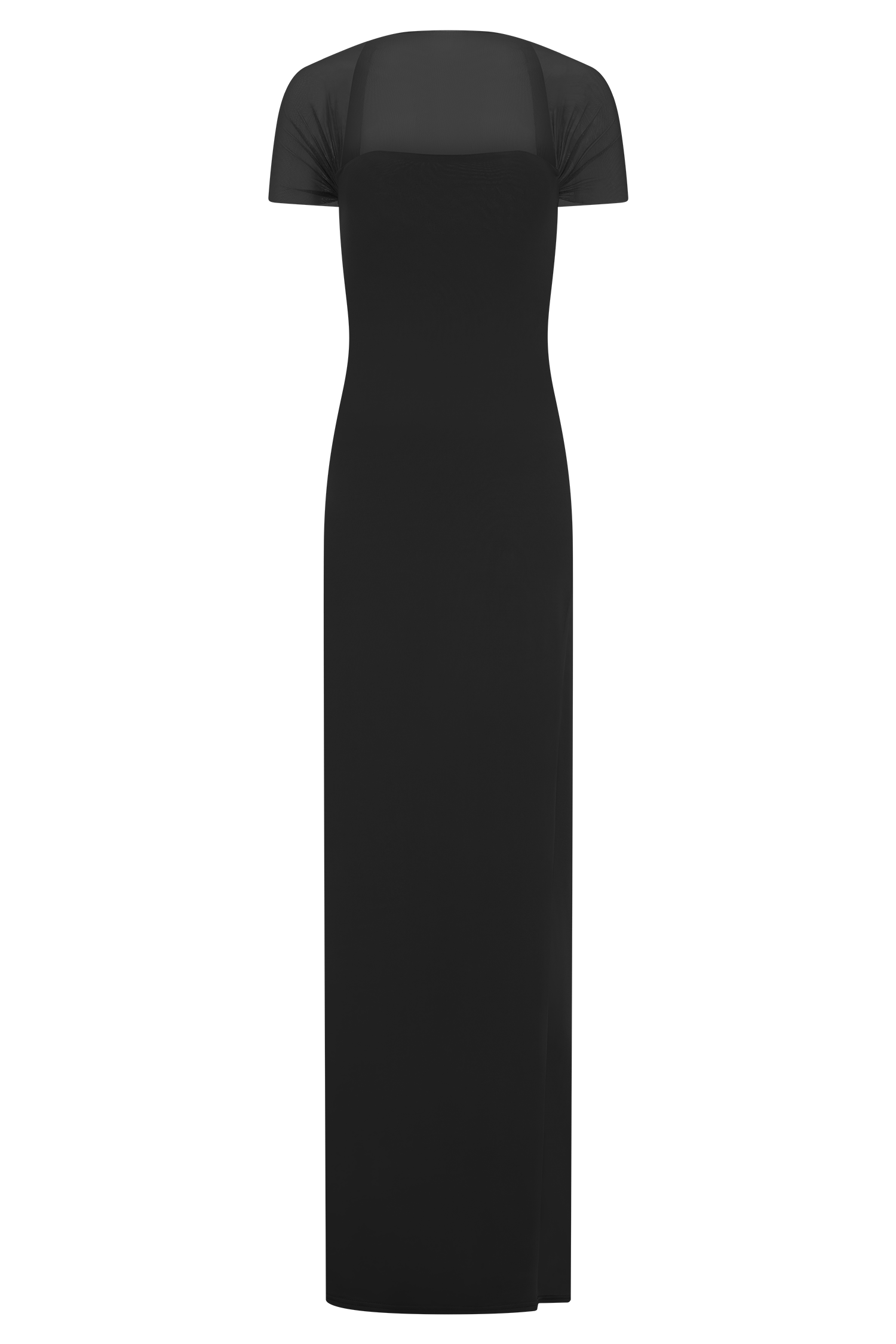 Wyatt Slinky And Mesh Maxi Dress - Black