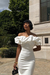 Sariya Sculptural Maxi Dress - White
